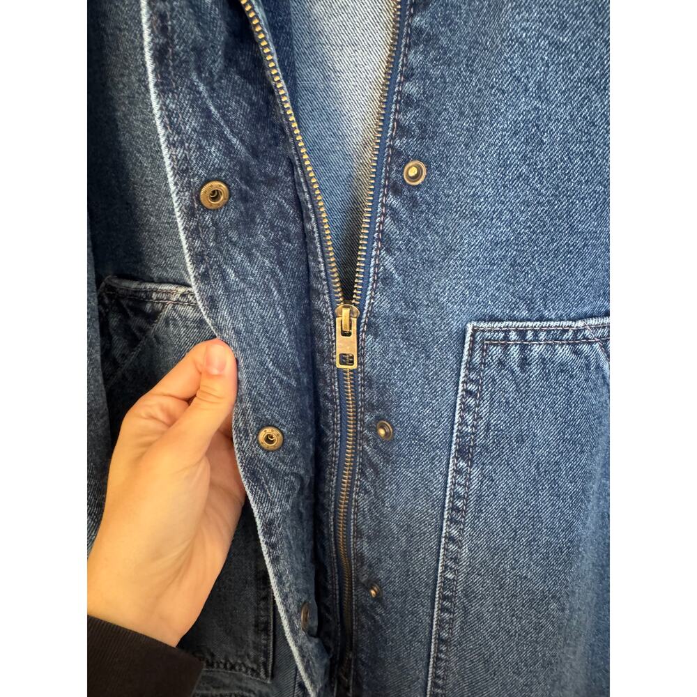 Old Navy Denim Barn Coat Jacket Women’s XLarge Button Front Chore Coat Excellent - Picture 3 of 6